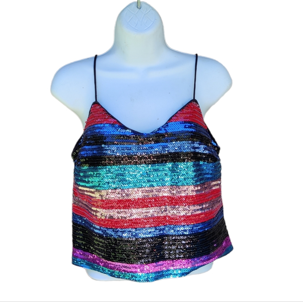 WAYF Sequin Crop Top
